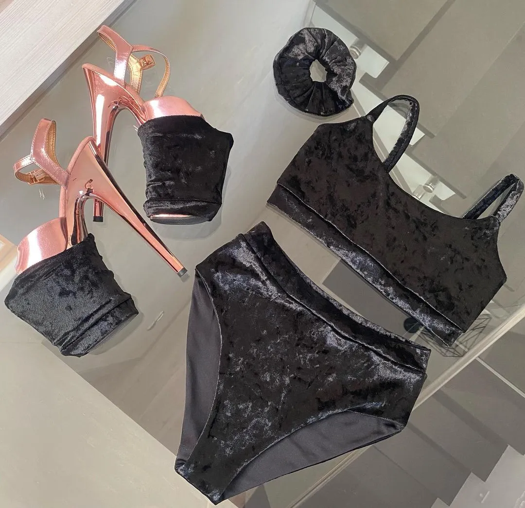 Pole dance wear set velour/velvet