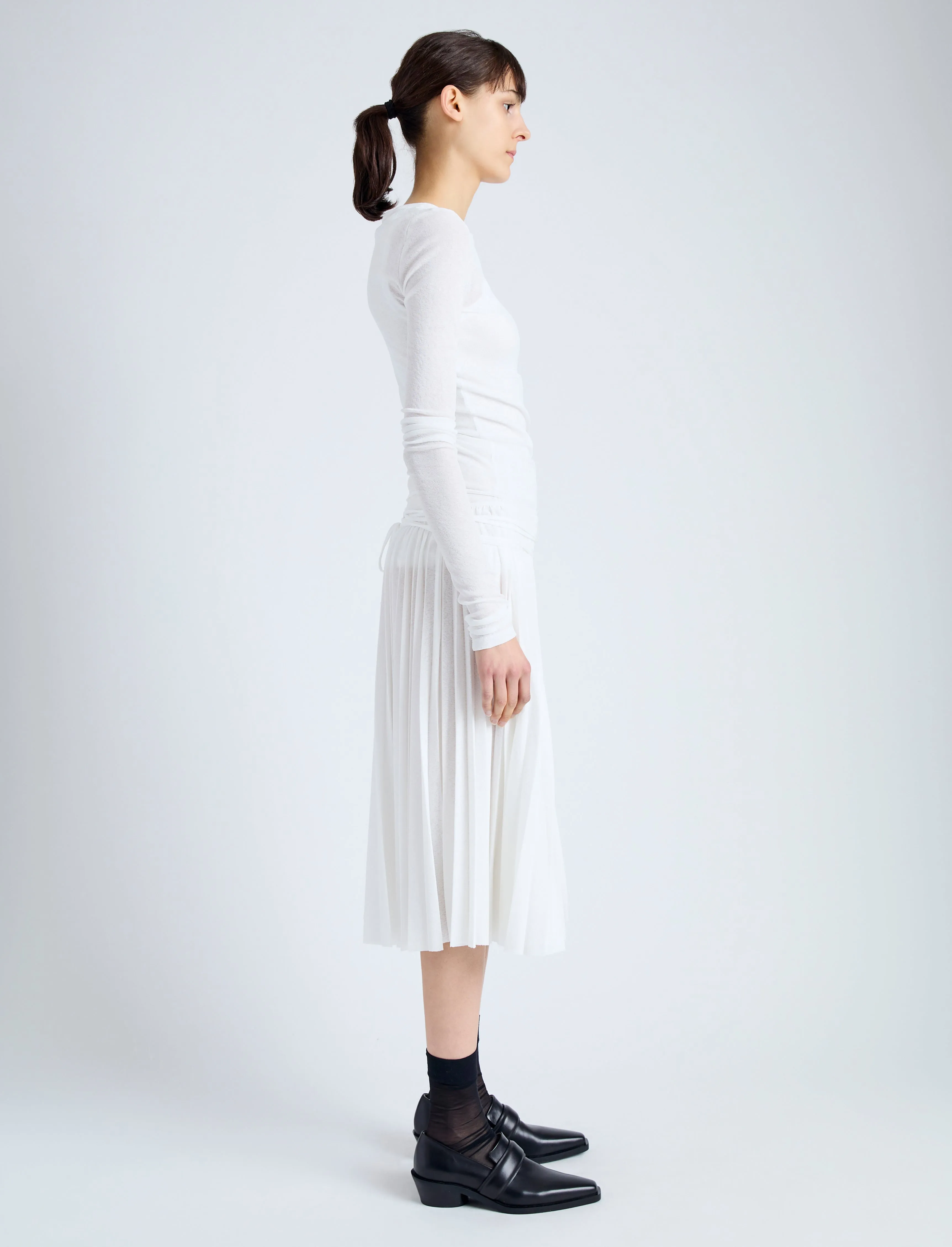 Proenza Schouler Margo Skirt in Gauzy Jersey - White