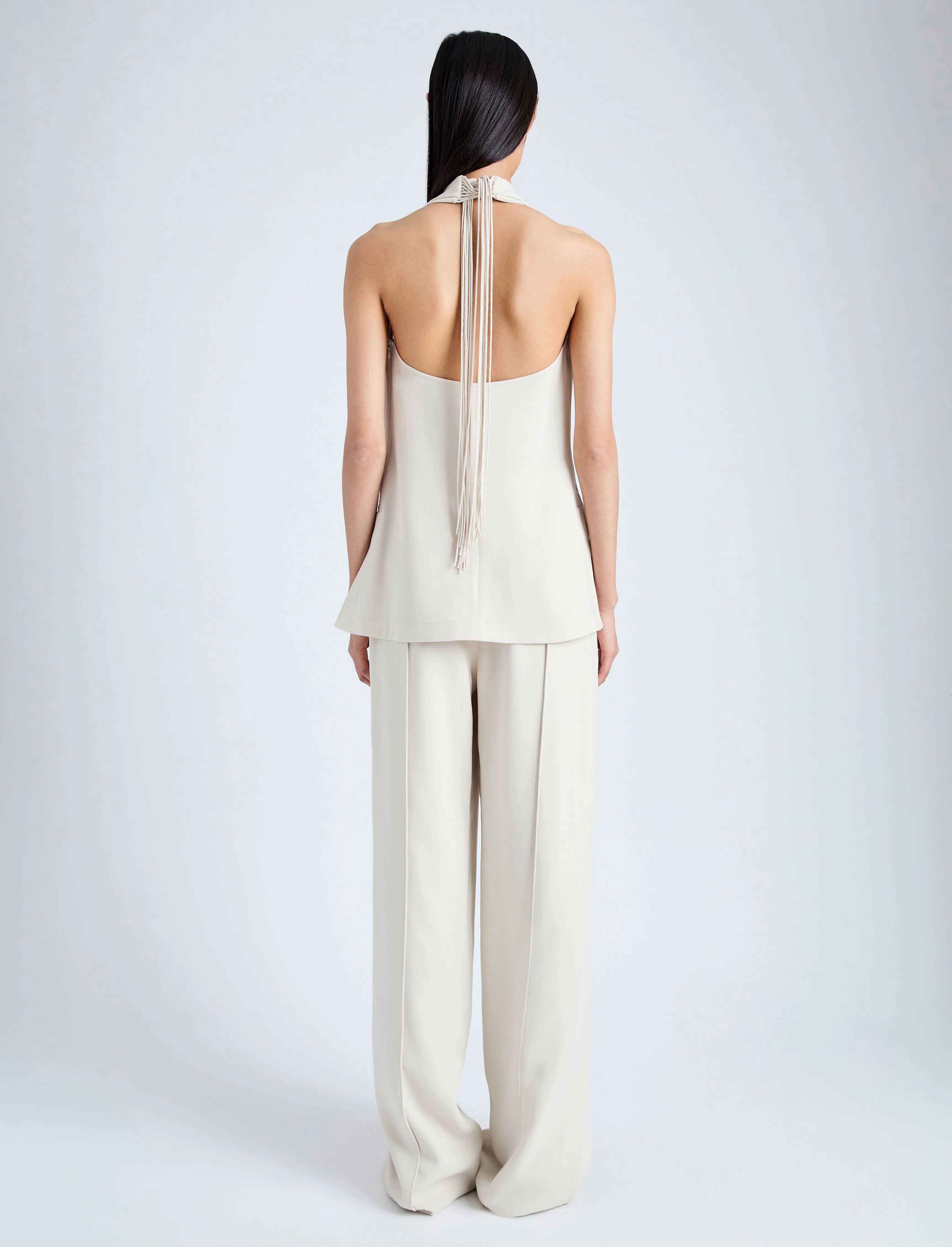 Proenza Schouler Weyes Pant in Light Matte Viscose Crepe - Wheat