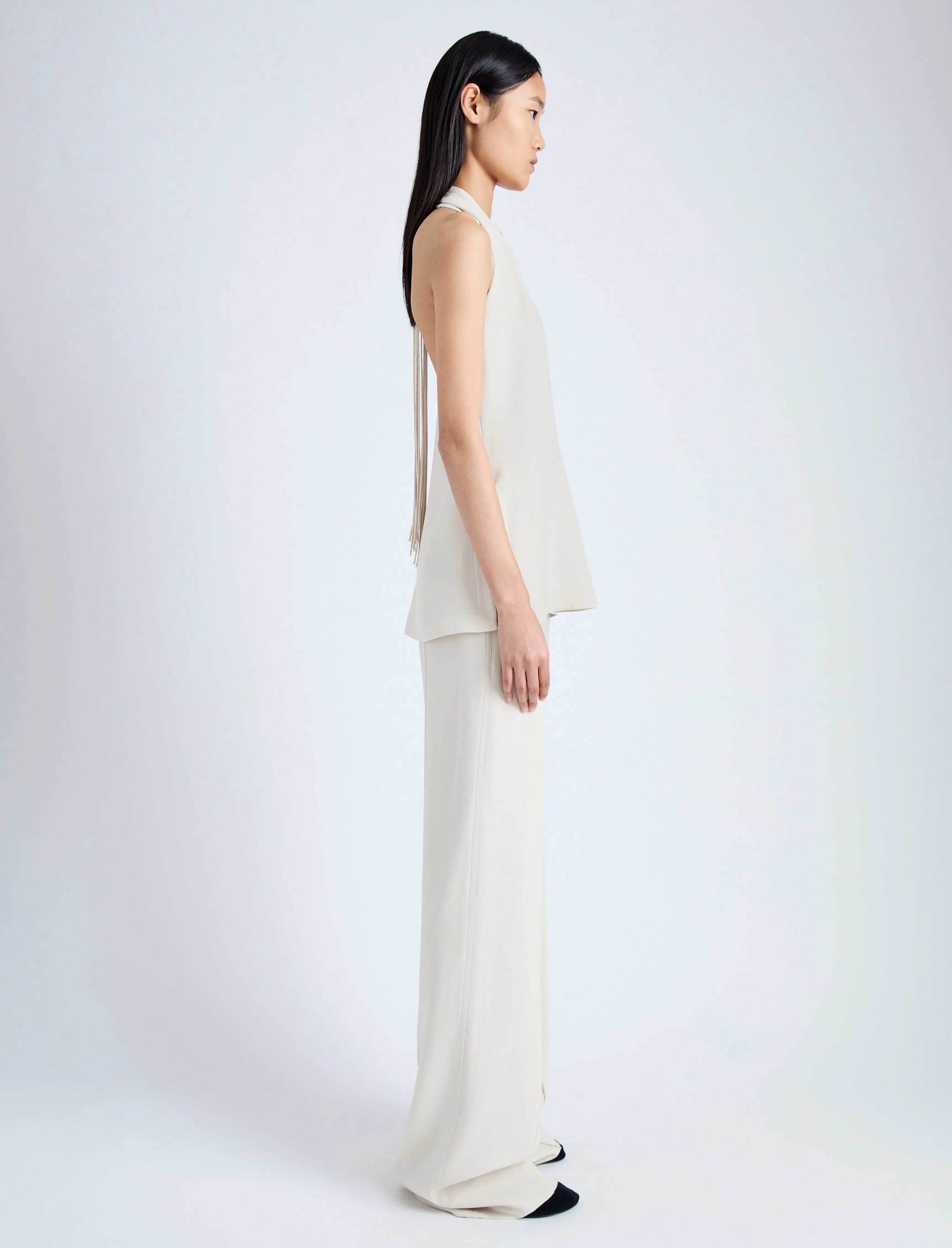 Proenza Schouler Weyes Pant in Light Matte Viscose Crepe - Wheat