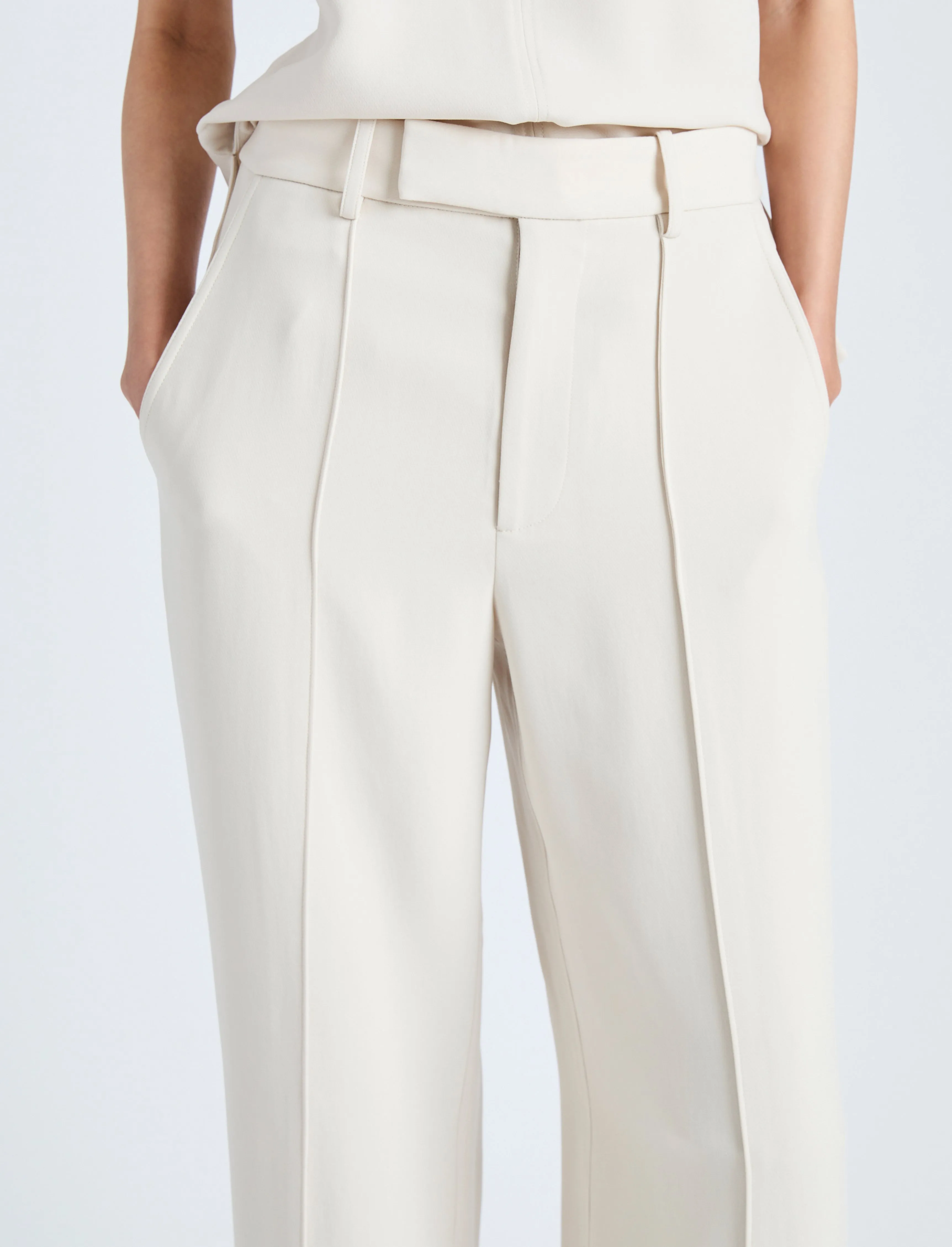 Proenza Schouler Weyes Pant in Light Matte Viscose Crepe - Wheat