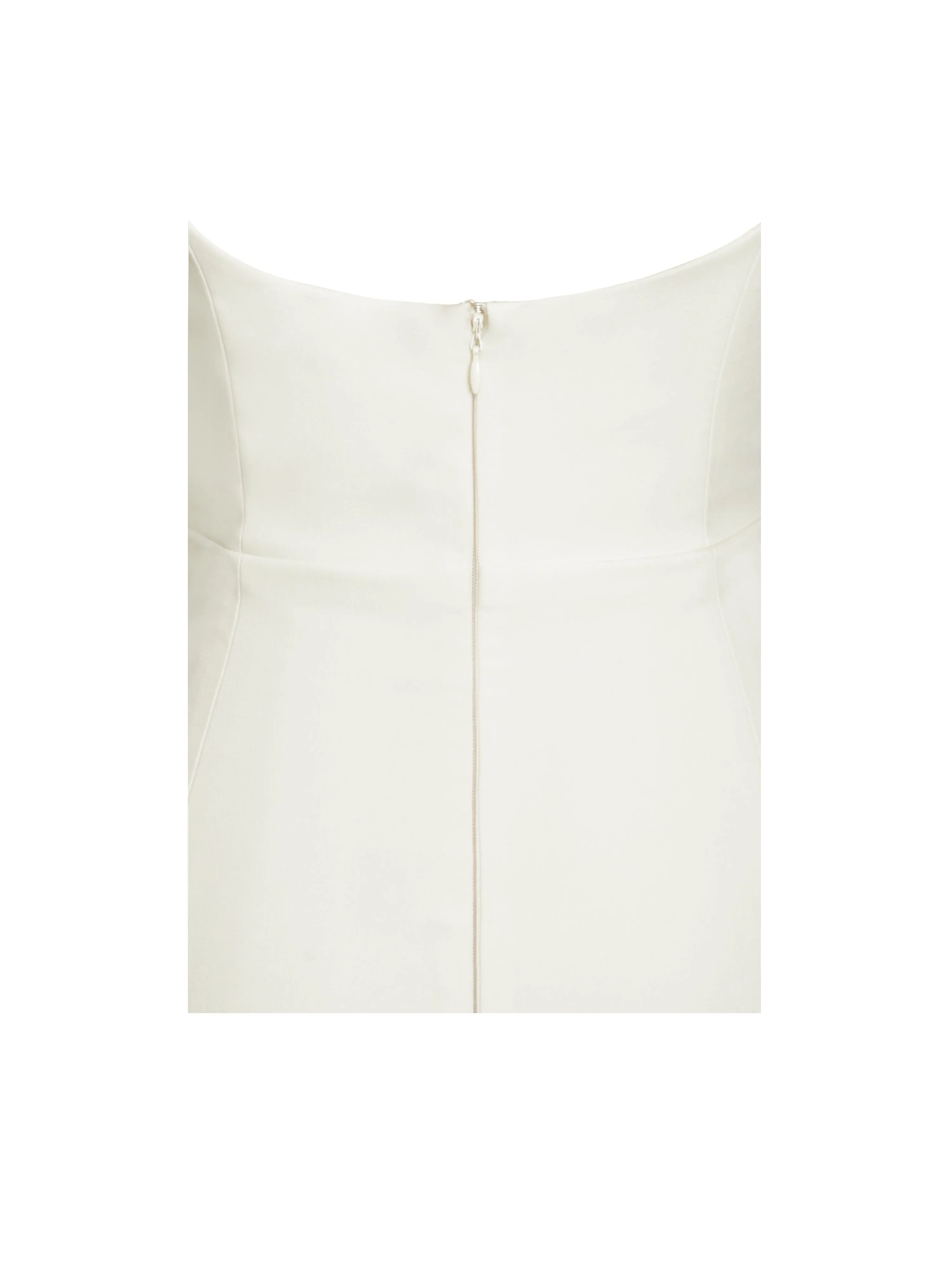 Quinella White Lace Crepe Backless Mini Dress