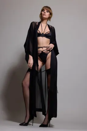 Rosalia Silk Robe - Black