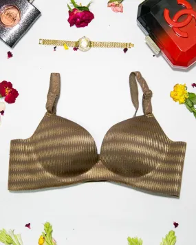 Self Design Sexy Soft Touch Push Up Bra - Brown