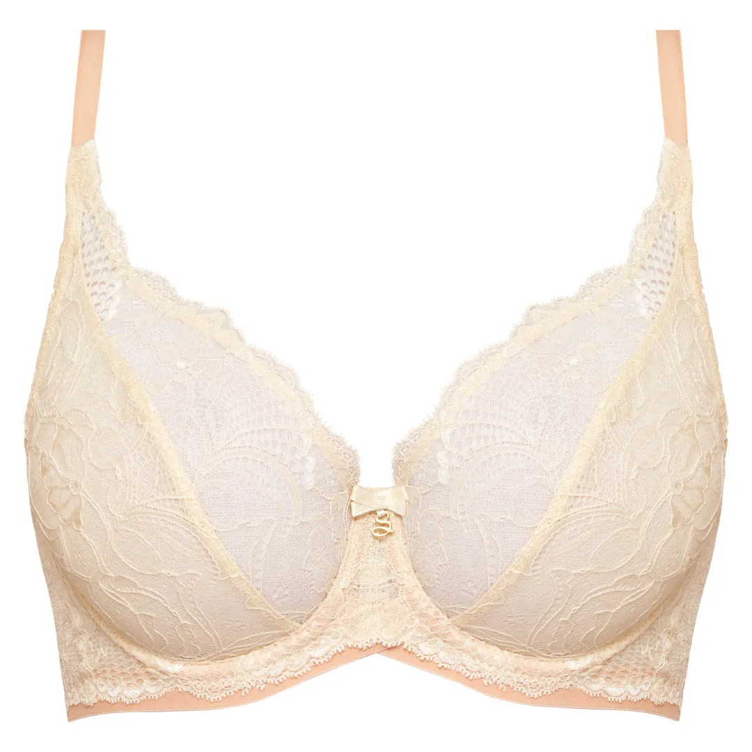 Sheer Lace Plunge Underwire Bra Anabelle