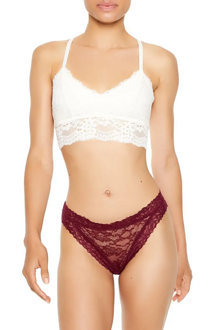 Sheer Lace Thong Panties