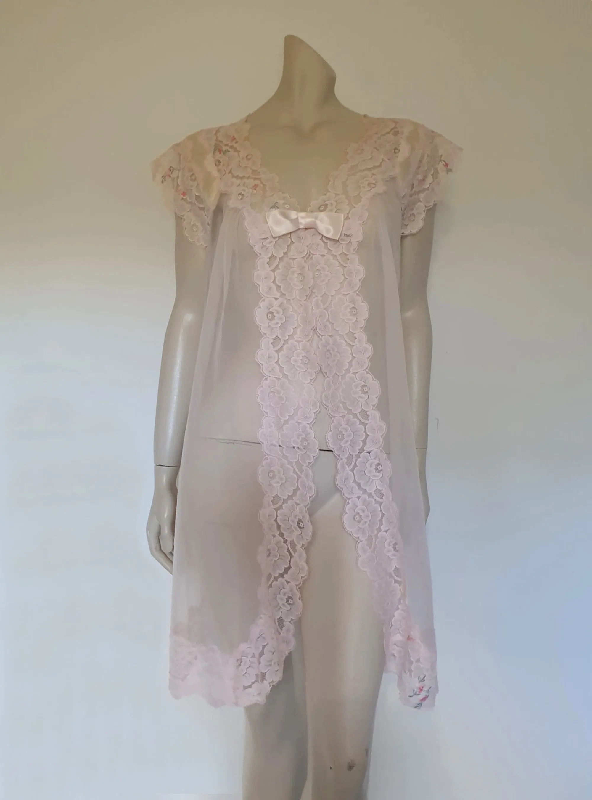 Short Sheer Shell Pink Robe by Shadowline