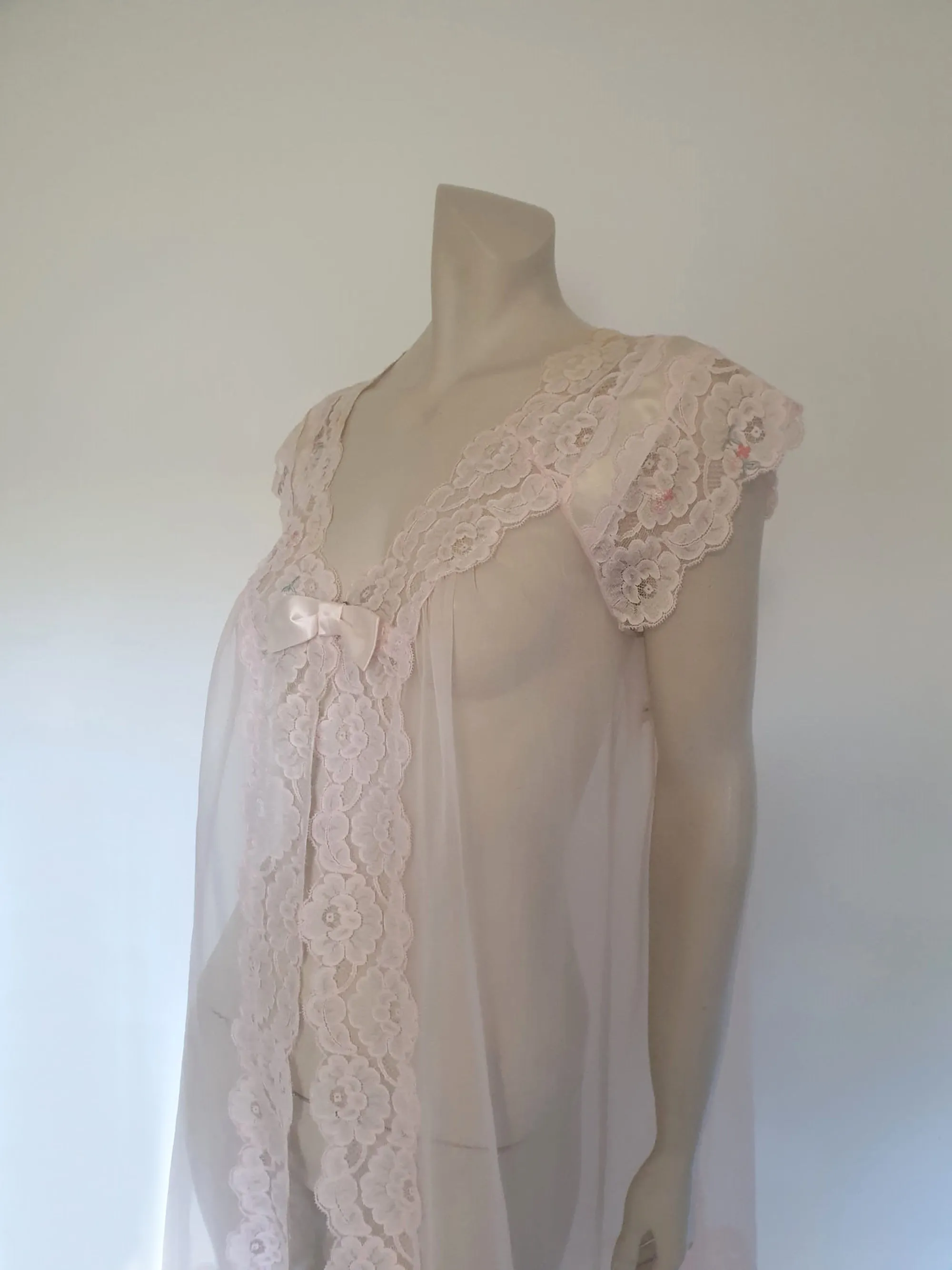 Short Sheer Shell Pink Robe by Shadowline