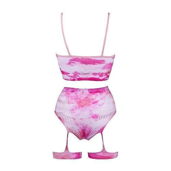 Shots Le Desir 2-Piece Bra Set With Garters & Dazzling Sticker O/S