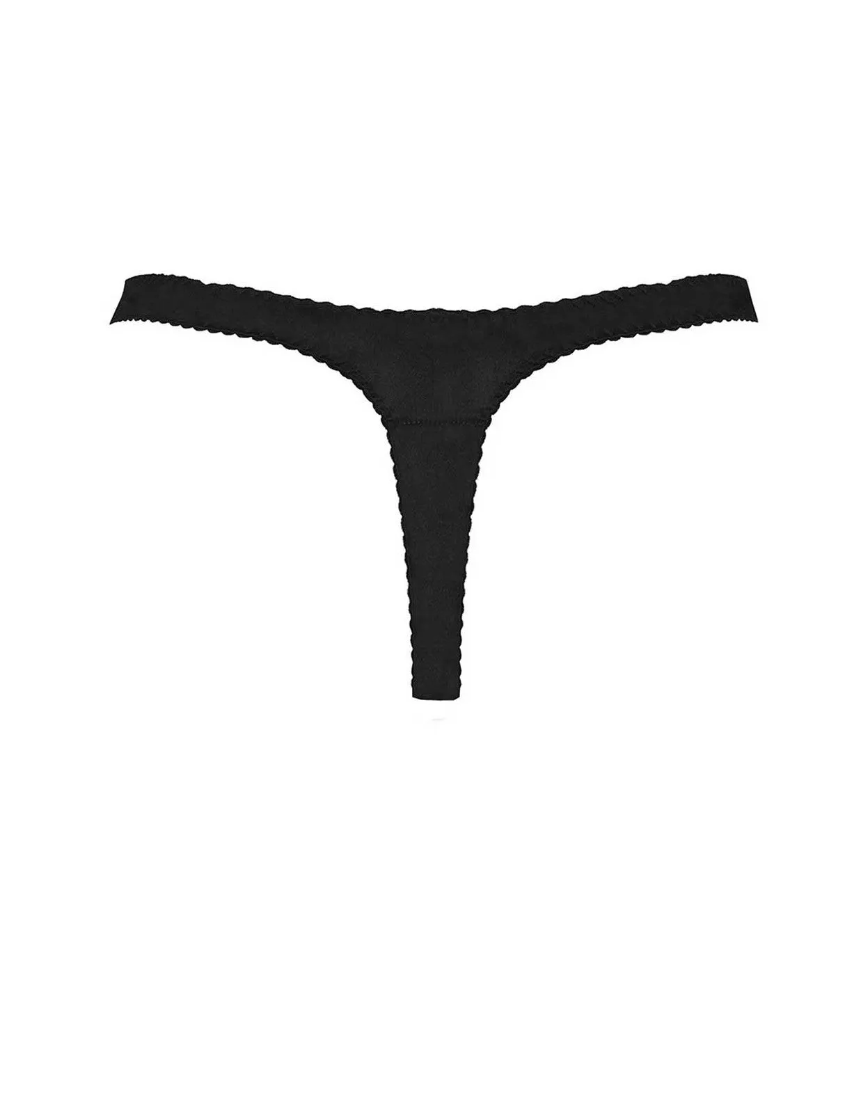 Signature Black Lace & Silk Thong