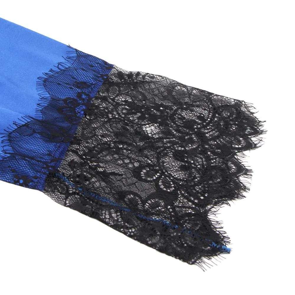 Silk Satin Egypt Lace Back Hollow Out Sexy Women Kimono Home