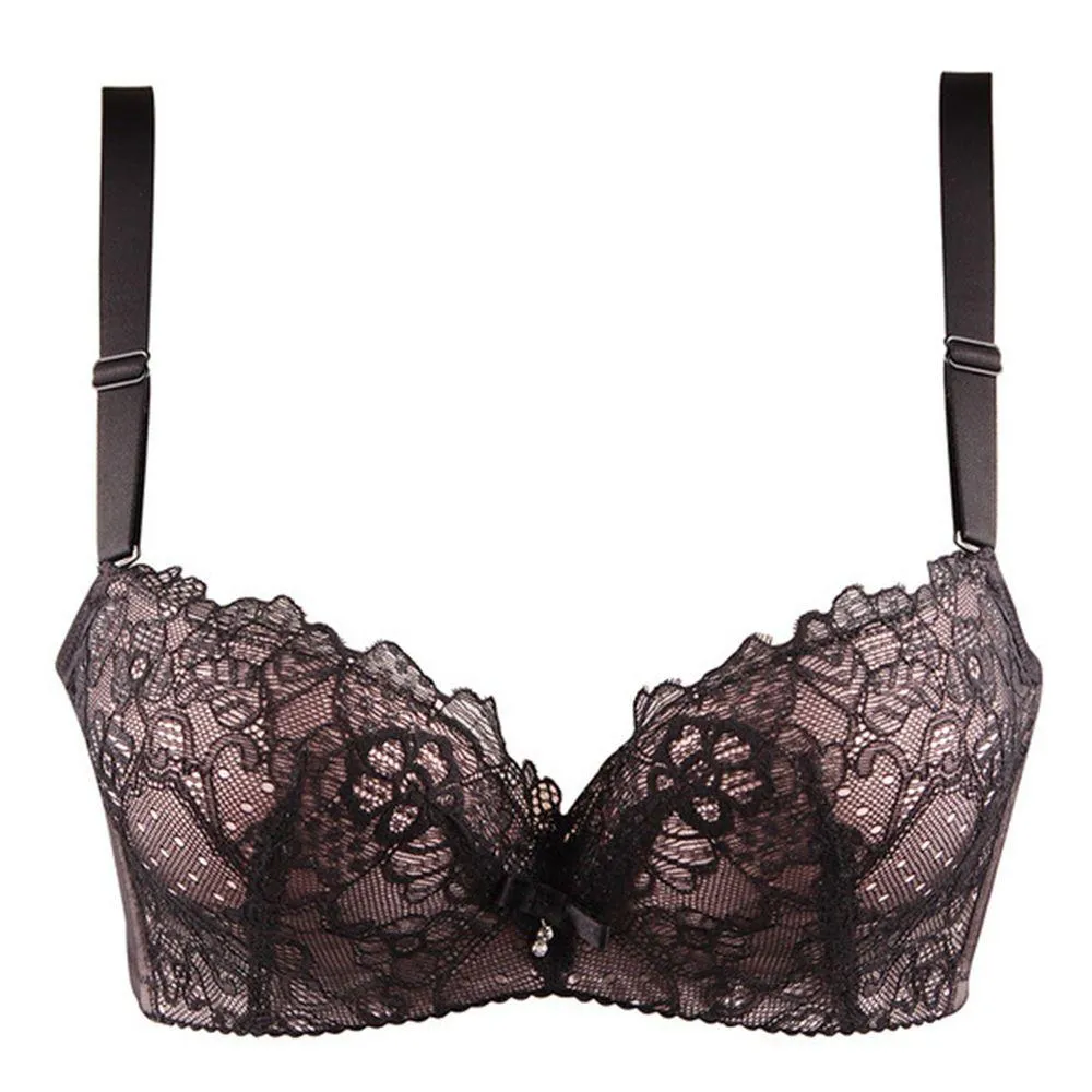 Skin & Black Bridal Classic Lace Bra Padded Underwired Bra