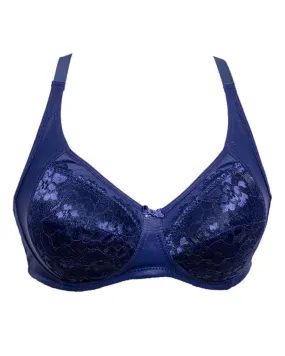 Soft Padded Comfort Net Bra SH2190 Navy Blue - Non Padded,Non Wired - By Sister Hood