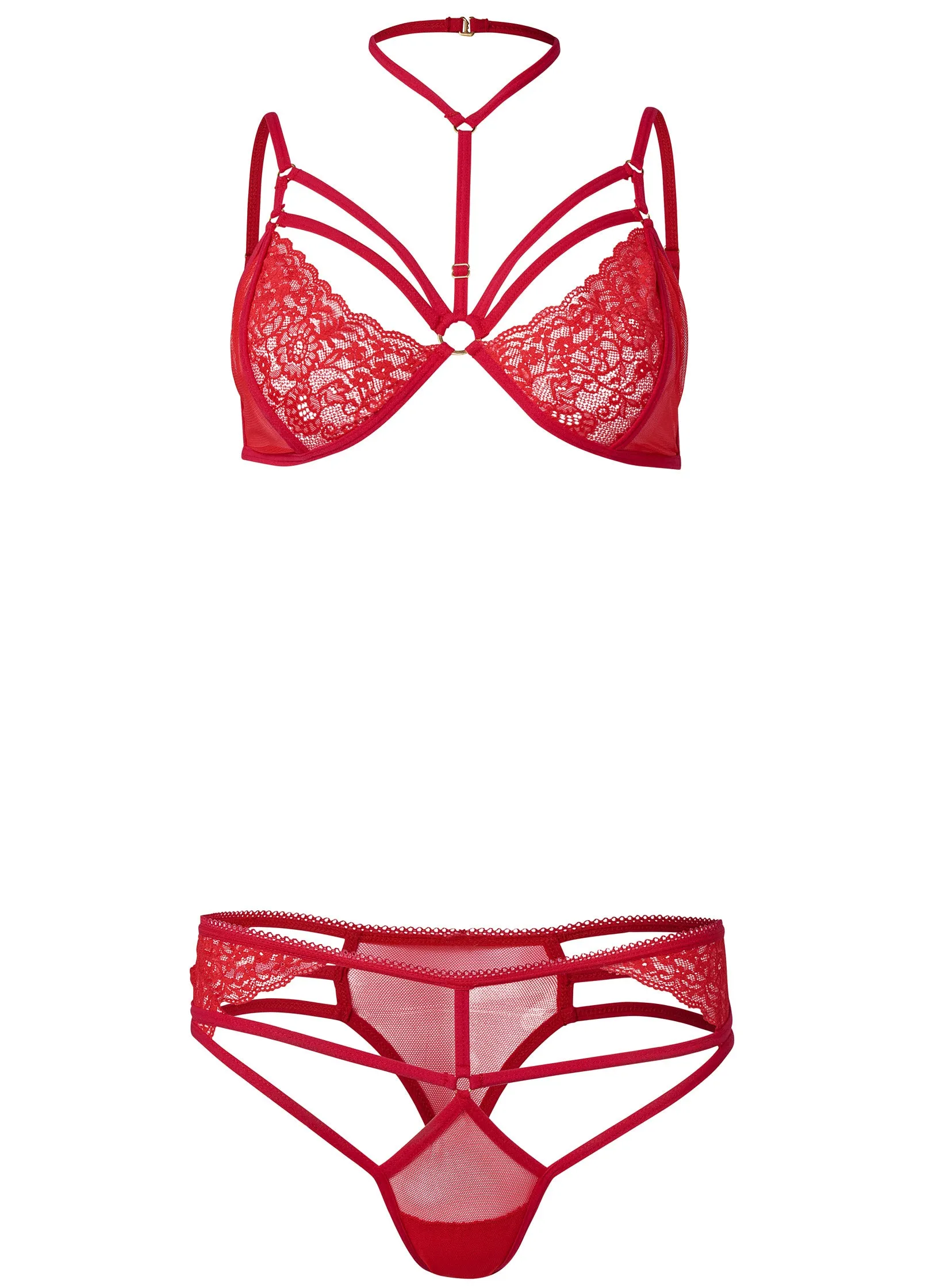 Strappy Cutout Set - Red