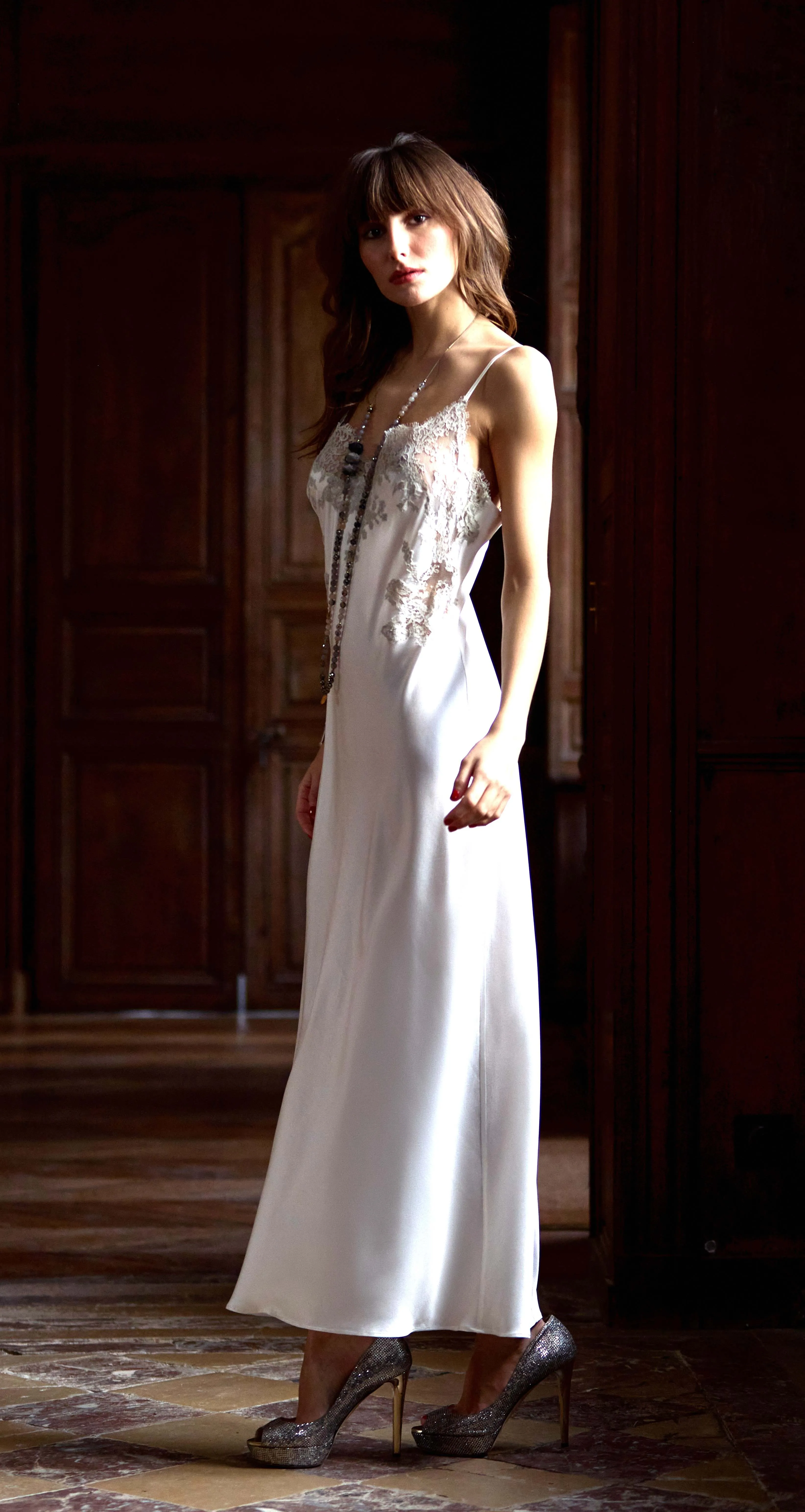 Tai Full Length Silk Nightgown (in stock, 3-day dispatch)