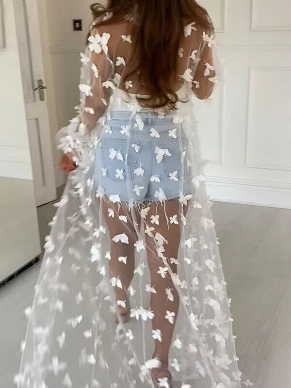 TEEK - Long Swimsuit Sheer Cover Up