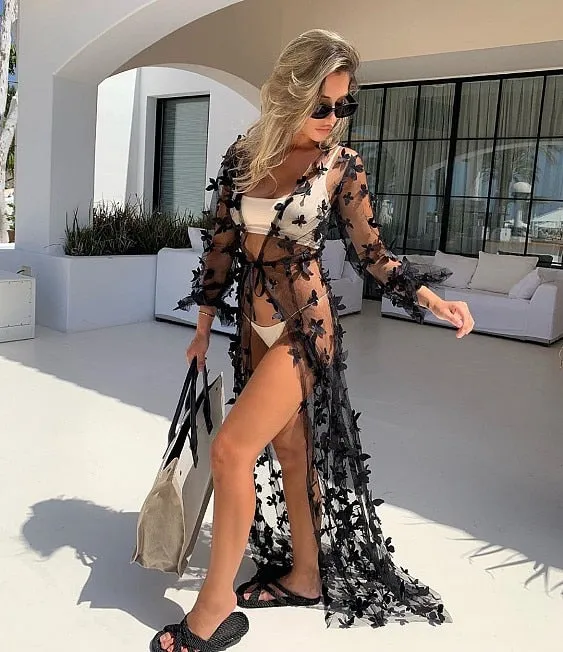 TEEK - Long Swimsuit Sheer Cover Up