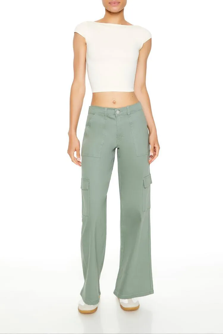 Twill Low-Rise Cargo Pants