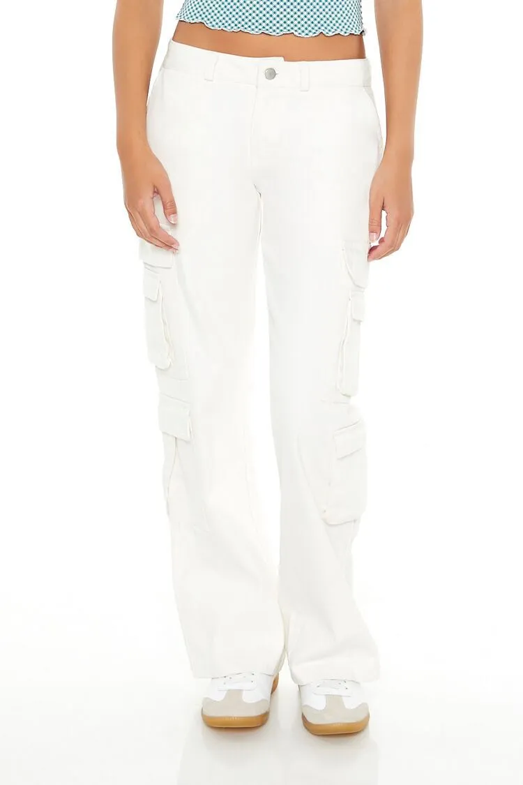 Twill-Low-Rise Cargo Pants