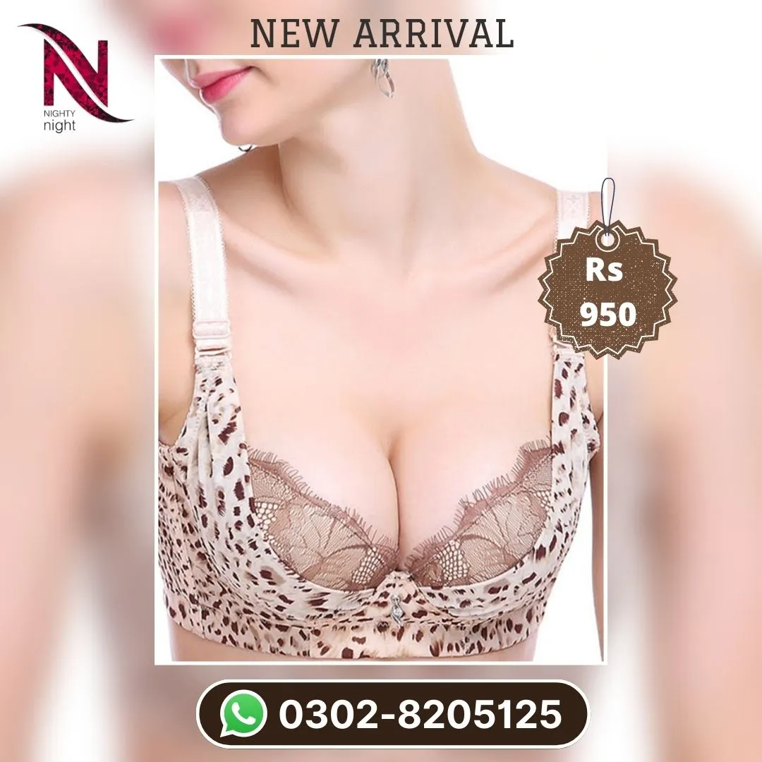 Underwired Cheetah Print Double Padded Bra