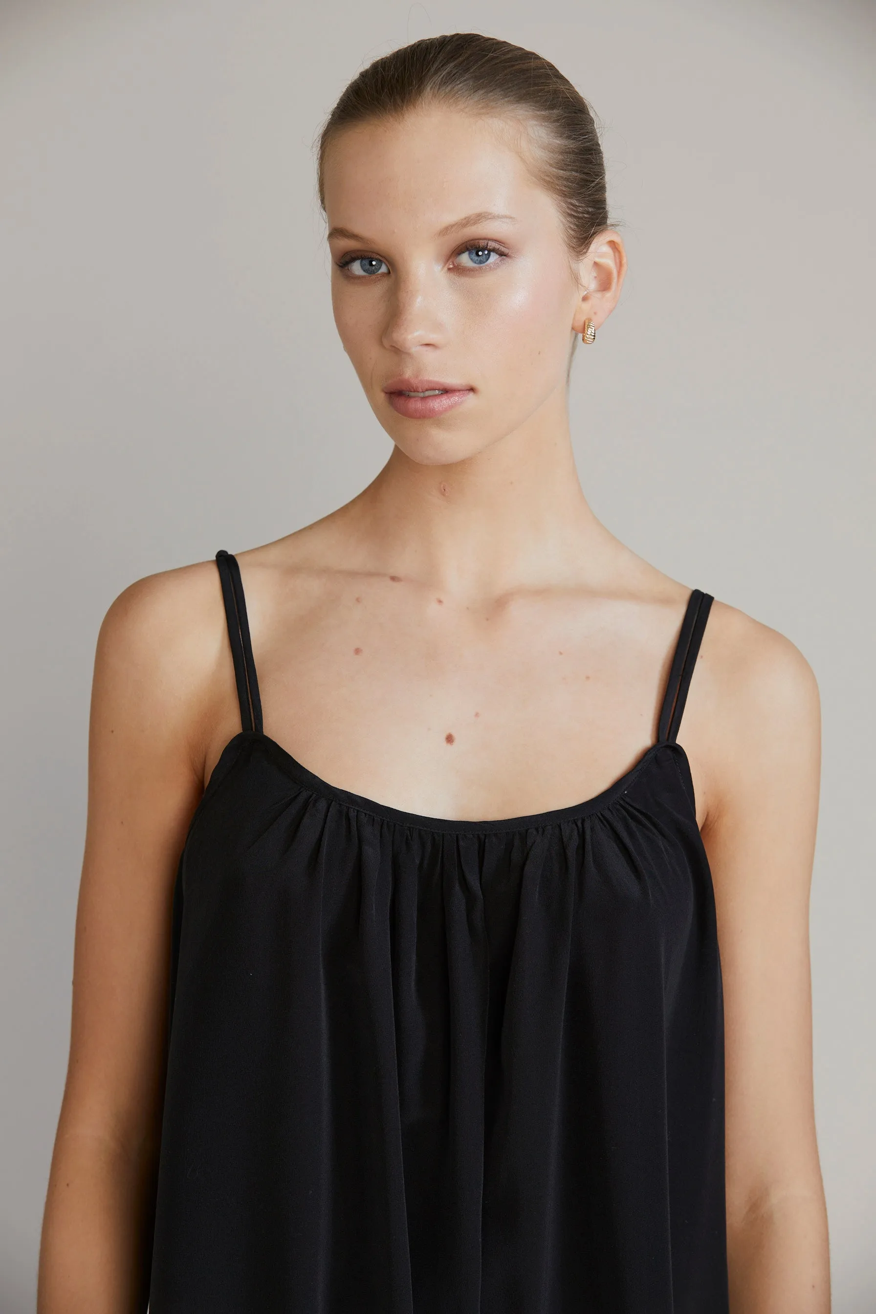 Victoria Silk Nightgown - Black