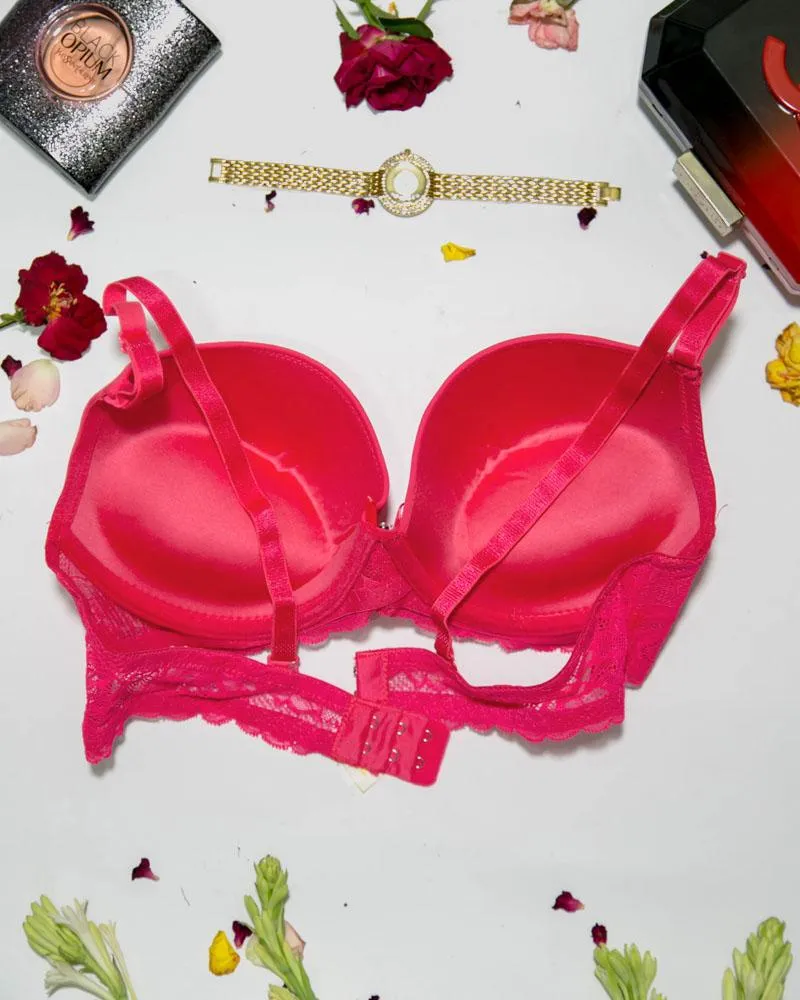 Women Double Padded Underwire Bra - Red - 3005