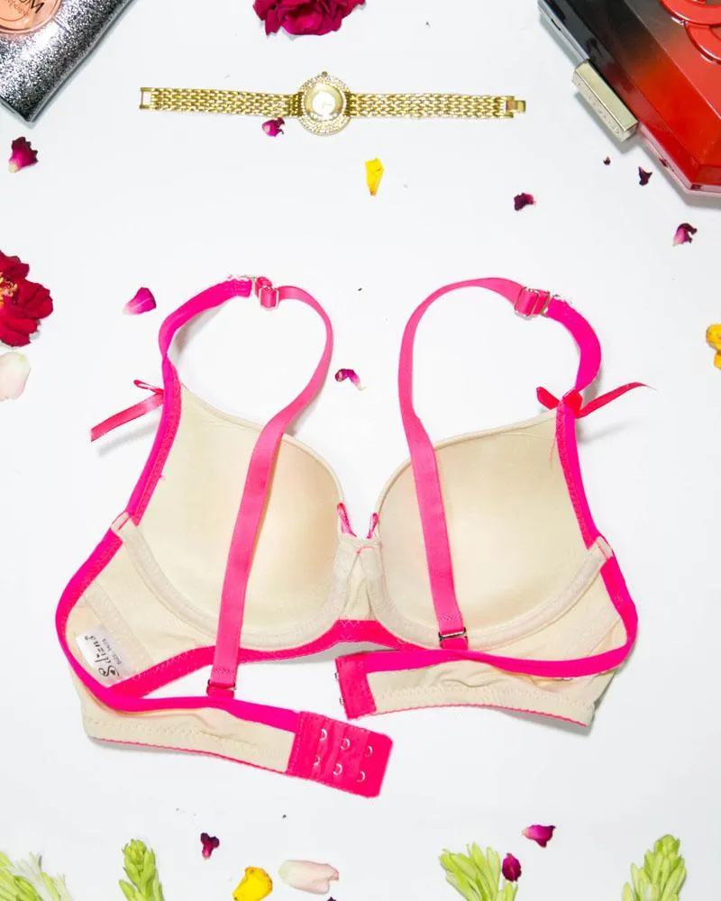 Women Push up Underwire Bra Smoothing Lace Everyday Bra - Skin