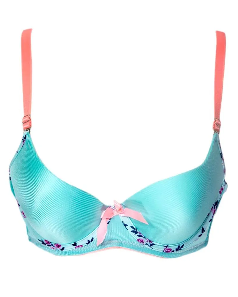 Women Push up Underwire Smoothing Bra - Sky Blue - 678