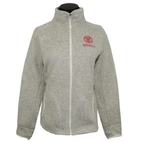 Women's Full Zip Fleece Jacket - Oatmeal