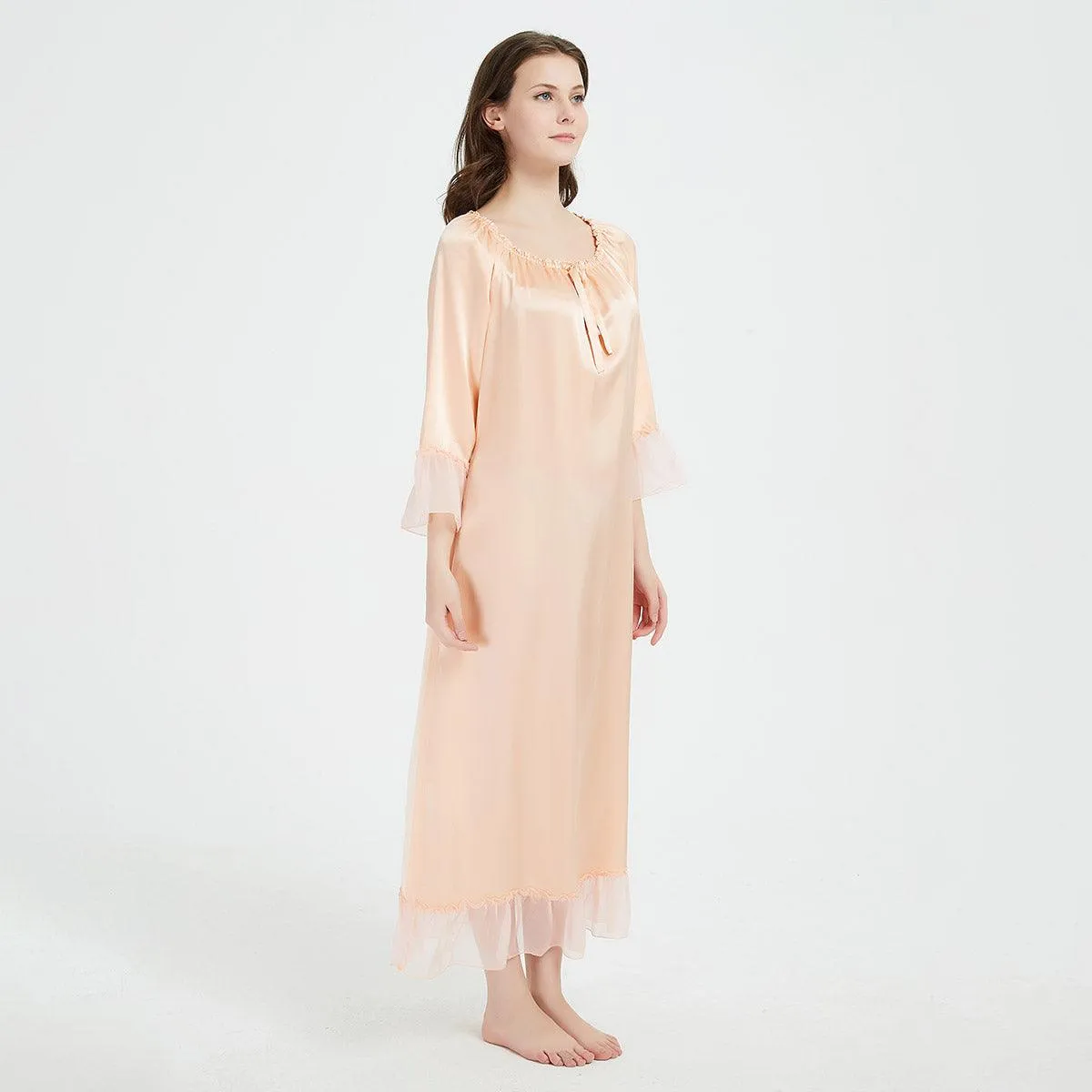 Women's Long 100% Silk Nightgown Silk Nightdress