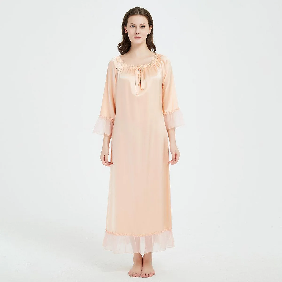 Women's Long 100% Silk Nightgown Silk Nightdress