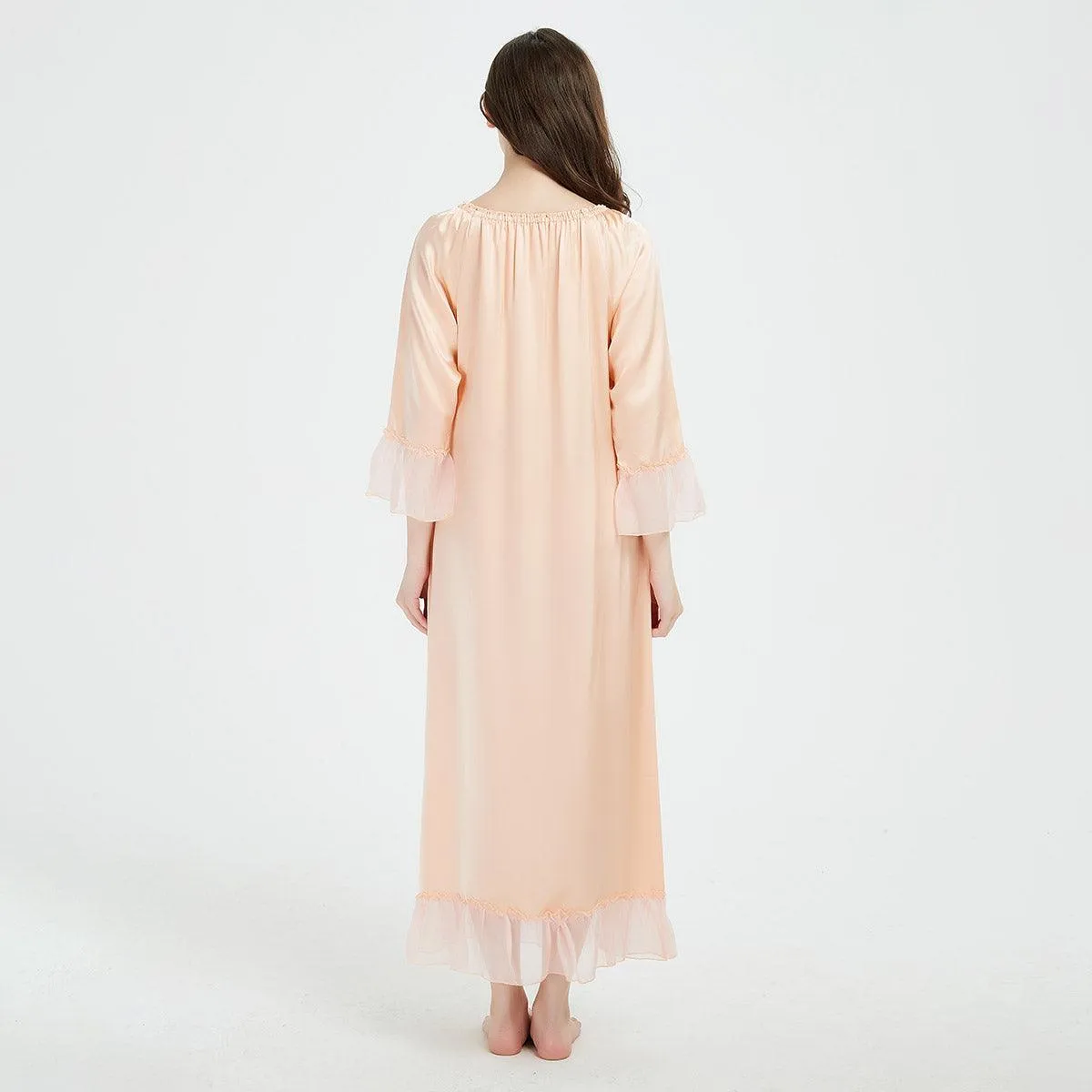 Women's Long 100% Silk Nightgown Silk Nightdress