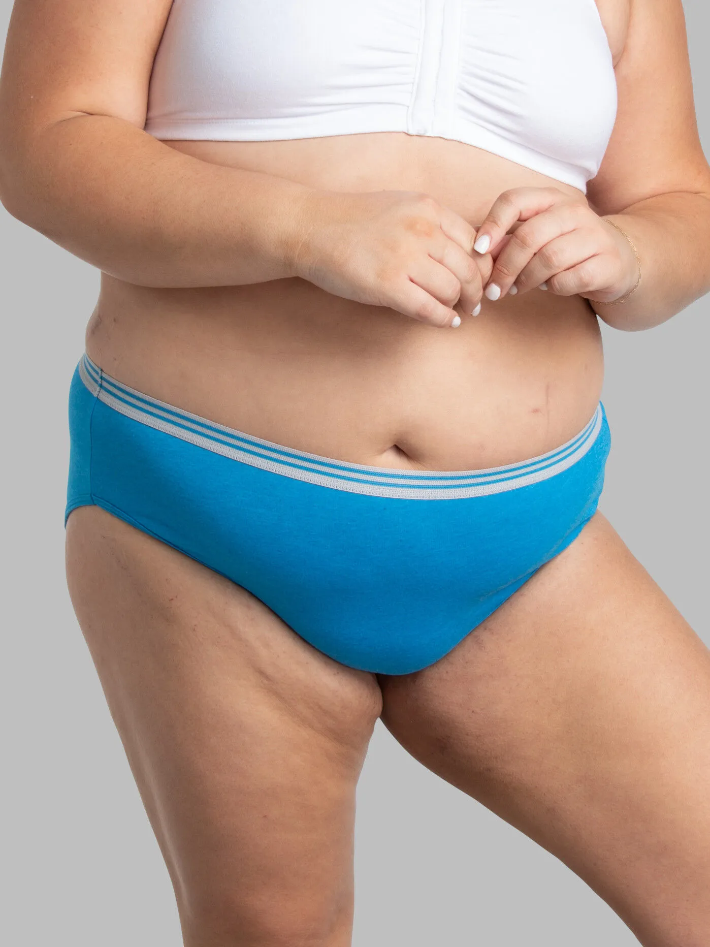 Women's Plus Fit for Me&reg; Heather Cotton Hi-Cut Panty, Assorted 10 Pack