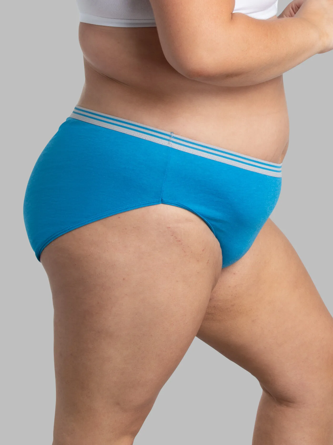 Women's Plus Fit for Me&reg; Heather Cotton Hi-Cut Panty, Assorted 10 Pack