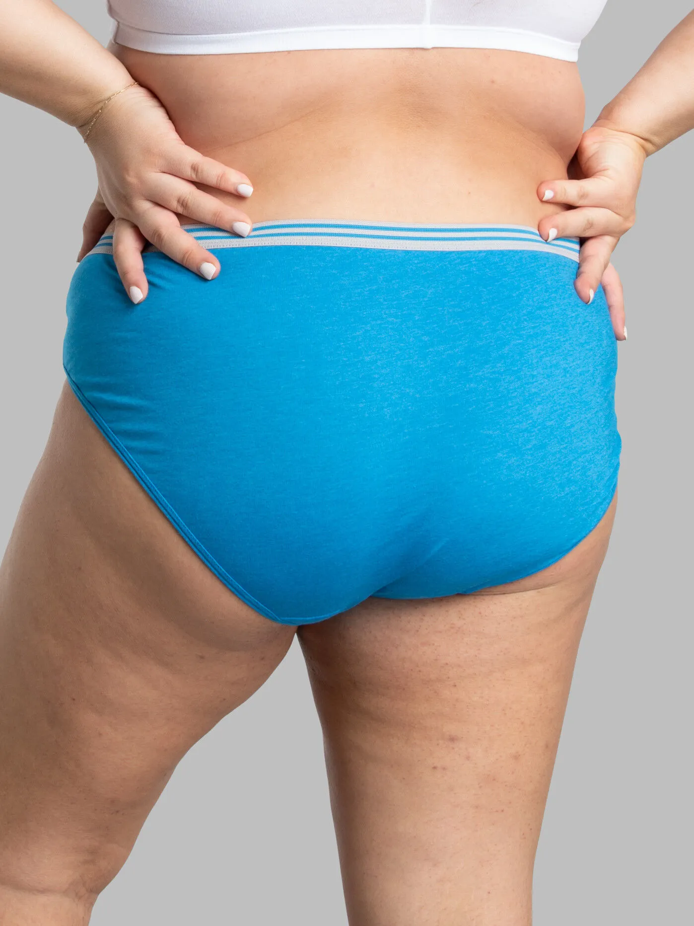 Women's Plus Fit for Me&reg; Heather Cotton Hi-Cut Panty, Assorted 10 Pack