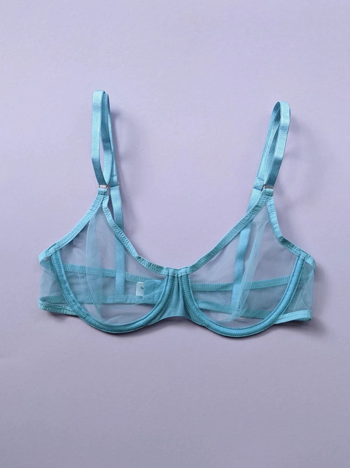 Yasmine Eslami: Jeanne Mesh Underwire Bra -Sky